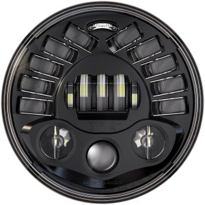 Forlygte 7" Adaptive Til Indian Klar/Sort CUSTOM DYNAMICS