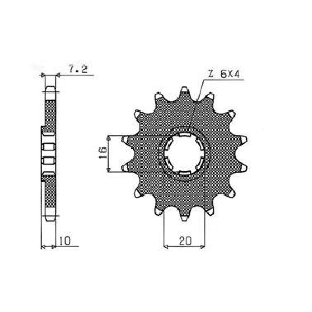 Forreste tandhjul 428 Powerdrive Stål SUNSTAR 14