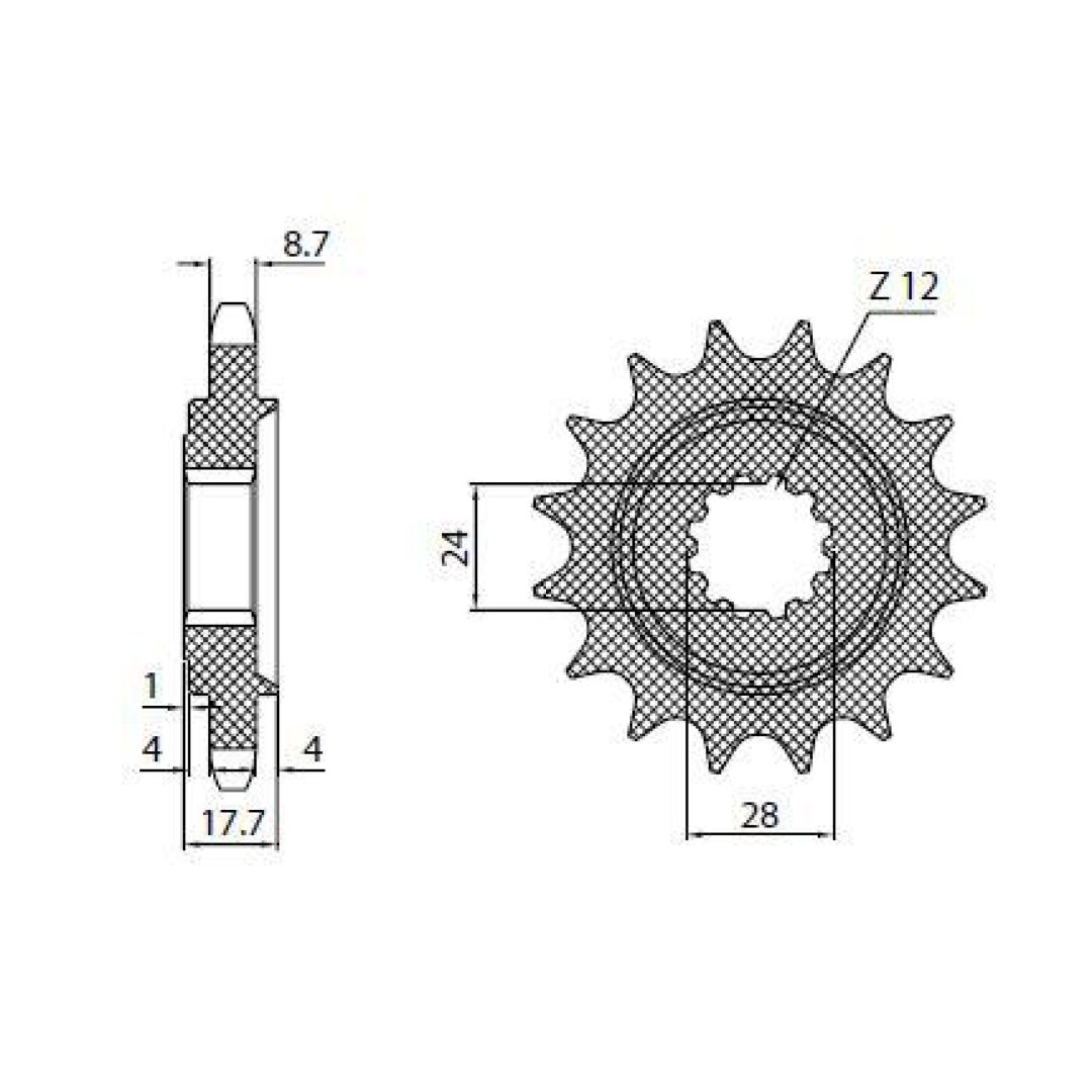 Forreste tandhjul 530 Powerdrive Stål SUNSTAR 17