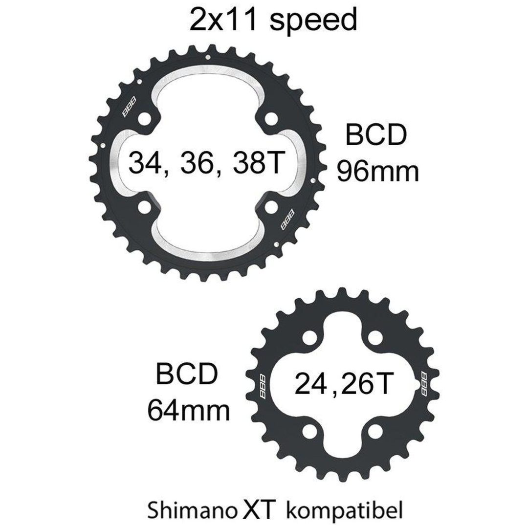 Forreste tandhjul MTBgear Sort Sølv BBB