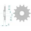 Forreste tandhjul selvrensende stål ultralet AFAM 12 tand / 520 – miniature 1