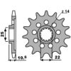 Forreste tandhjul stål standard PBR Tand: 14 – miniature 2