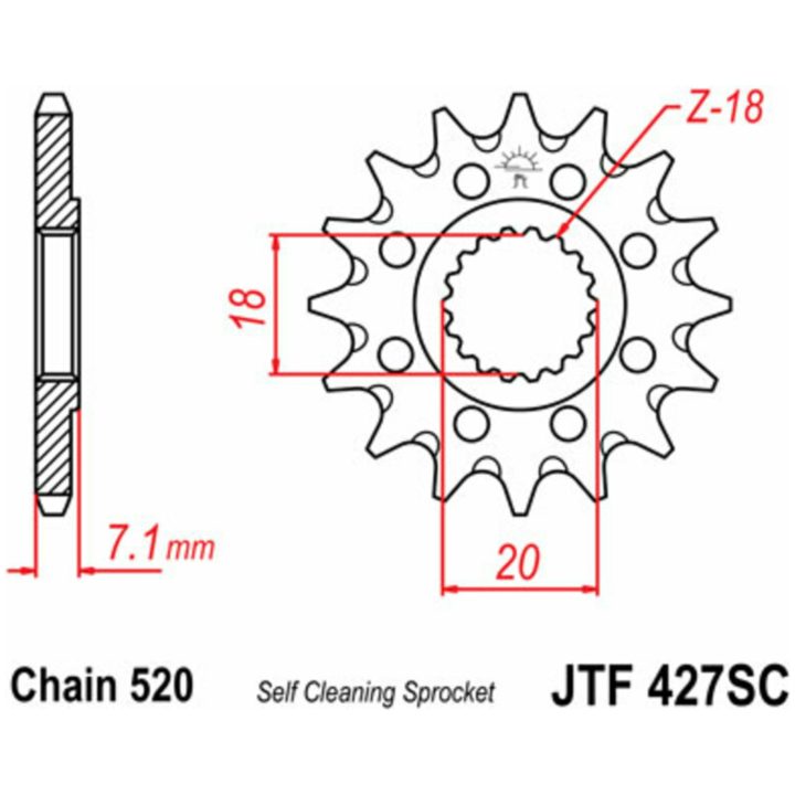 Fremre tandhjul selvrensende JT 13 – billede 2