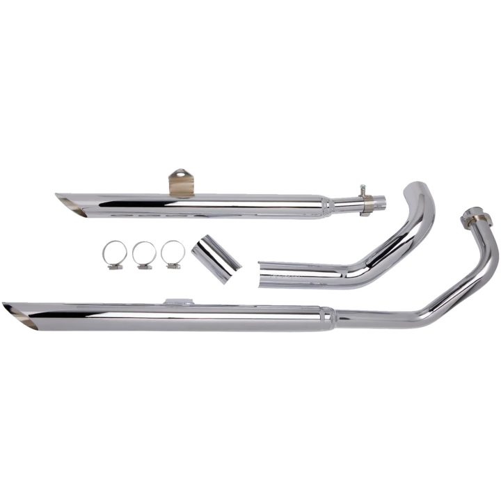 Fuldsystem Drag Pipe COBRA Chrome / Slash-Cut – billede 2