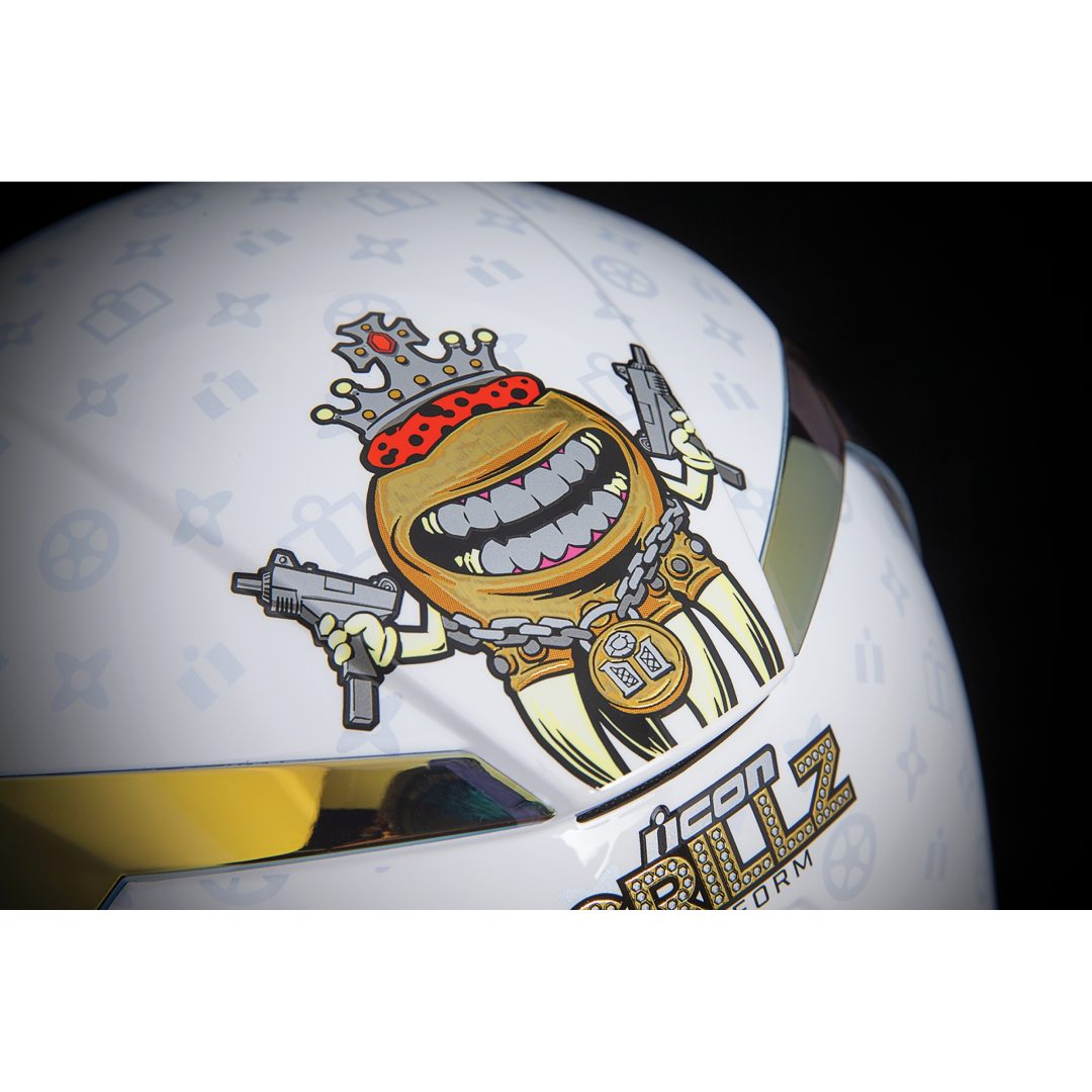Full Face Helmet Airform Grillz Guld/Hvid ICON Medium – billede 3