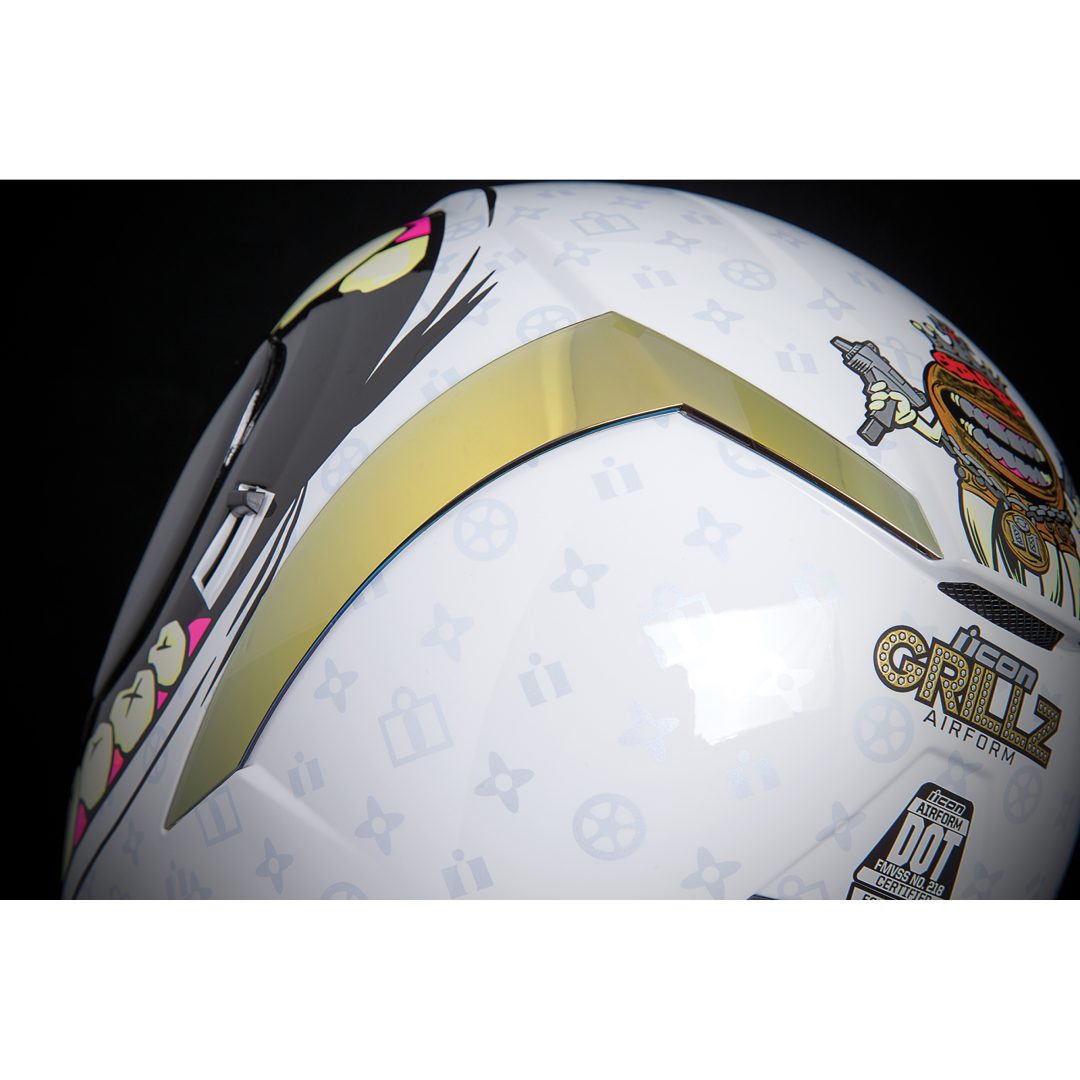 Full Face Helmet Airform Grillz Guld/Hvid ICON Medium – billede 2