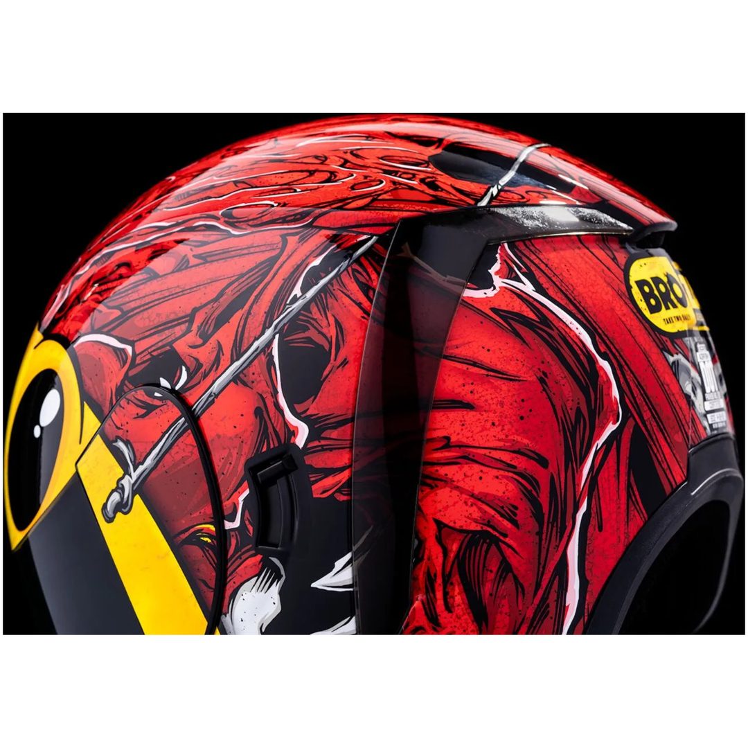 Full Face Helmet Airform Rød/Gul ICON XS – billede 7