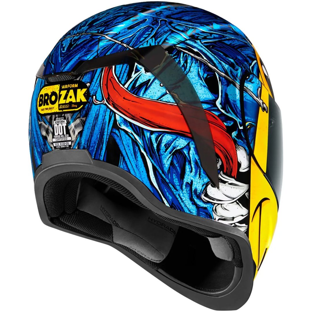 Full Face Hjelm Airform Blå/Gul ICON XS – billede 6