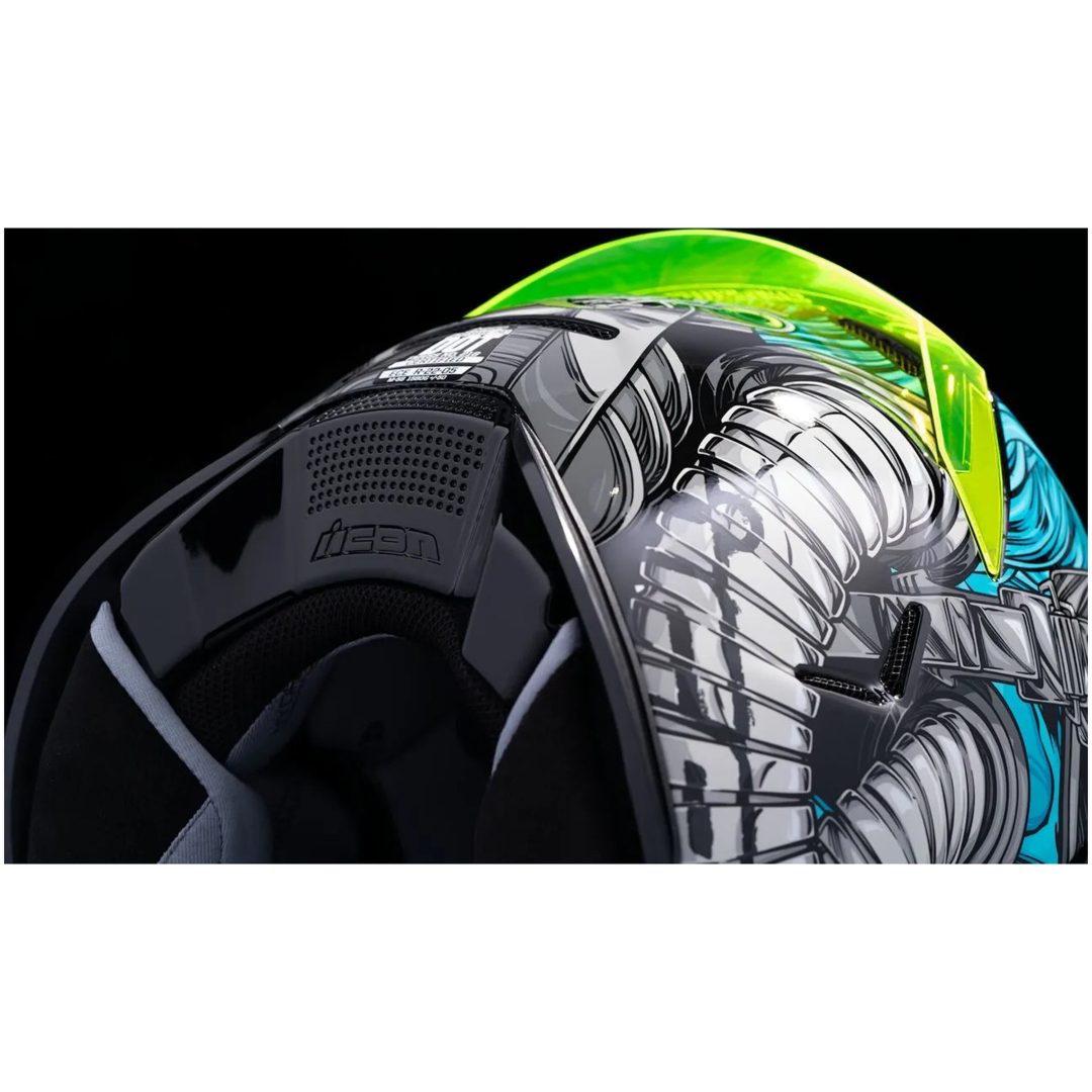 Full Face Hjelm Airframe Pro Outbreak Blå/Grøn ICON XS – billede 12