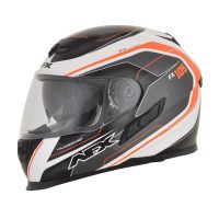 Full Face Hjelm FX-105 Thunder Chief Blank 2017 Sort/Hvid/Orange AFX