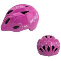 galax inmould barnhjälm S.48-52cm rosa, grönt spänne TWS