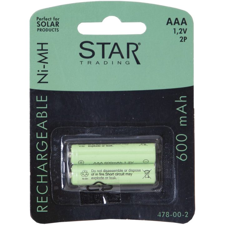 Genopladeligt batteri AAA 1,2V 600mAh Ni-MH Grøn Star Trading – billede 7