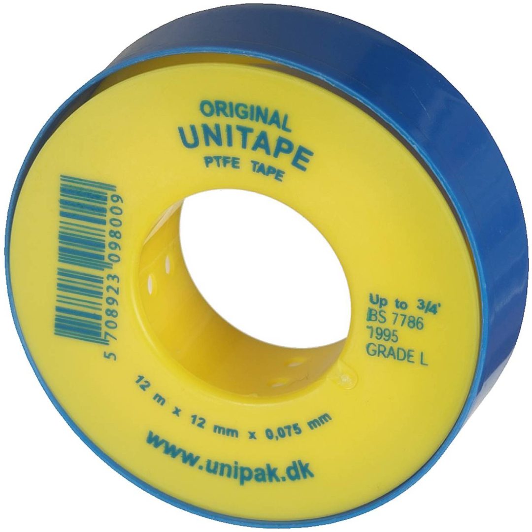 Gevindtætningstape Unitape TAPE GEVINDTÆTNING UNI 12MX12MM