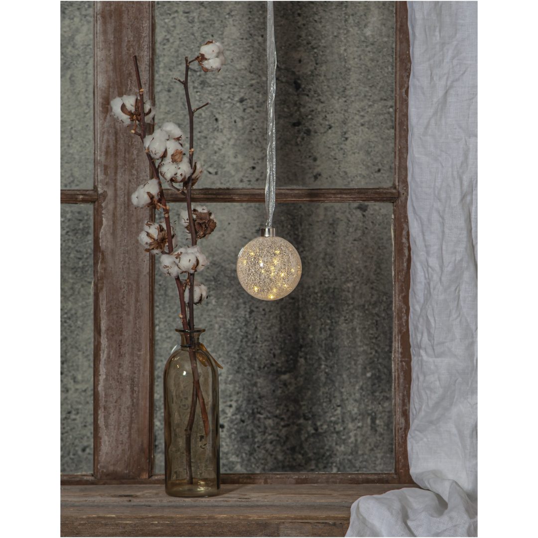 Glaskugle Glow Snow Frosted Star Trading – billede 5