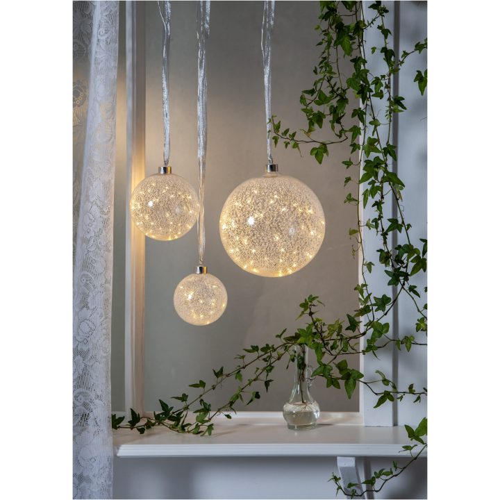 Glaskugle Glow Snow Frosted Star Trading – billede 4