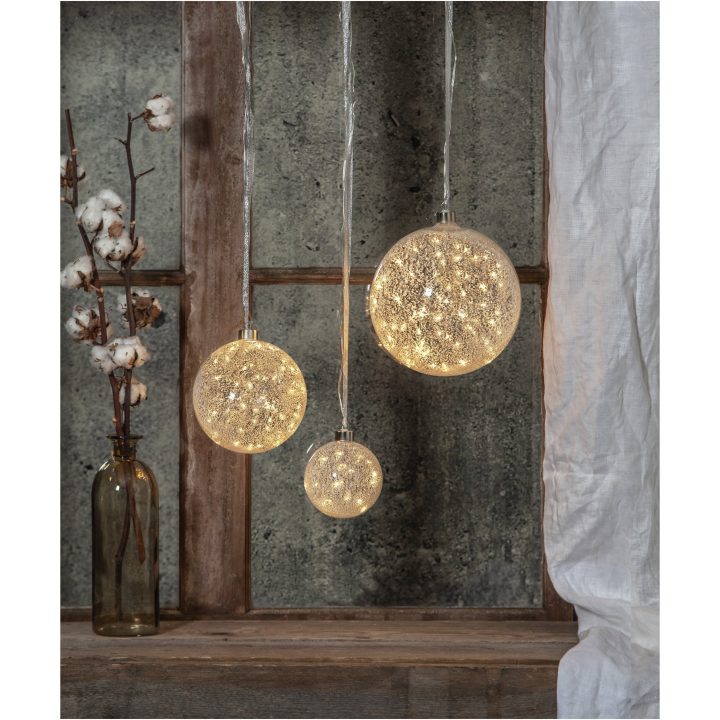 Glaskugle Glow Snow Frosted Star Trading – billede 3