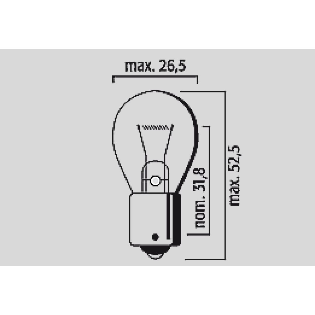 Glødepære 12V FLOSSER BULB 12V 21W BAU15S 10PK – billede 2
