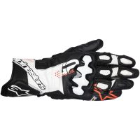 GLOVE GP+ R V3 LTHR BK/WT/RD M