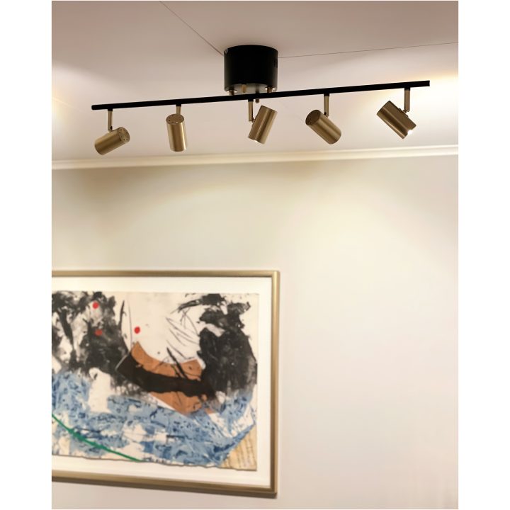 Gusto Loftspot, Lige 5'er, Sort ANETA HOME Sort – billede 2