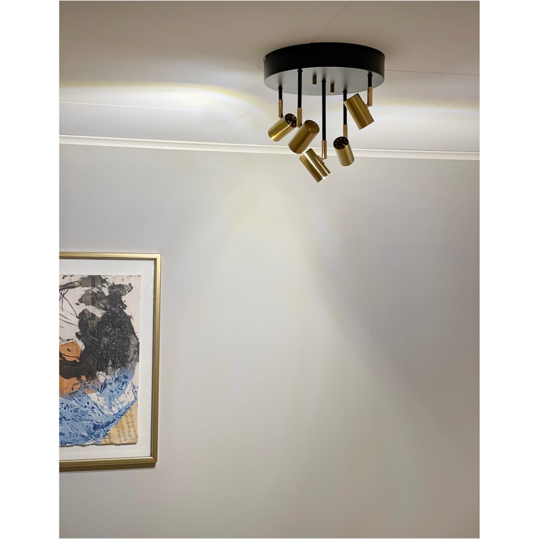 Gusto Loftspot, Sort/messing ANETA HOME Sokkel LED Sort /Mat Messing – billede 3