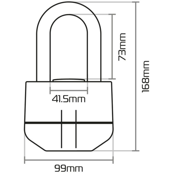Hængelås Alarm 16mm Sort OXFORD – billede 2