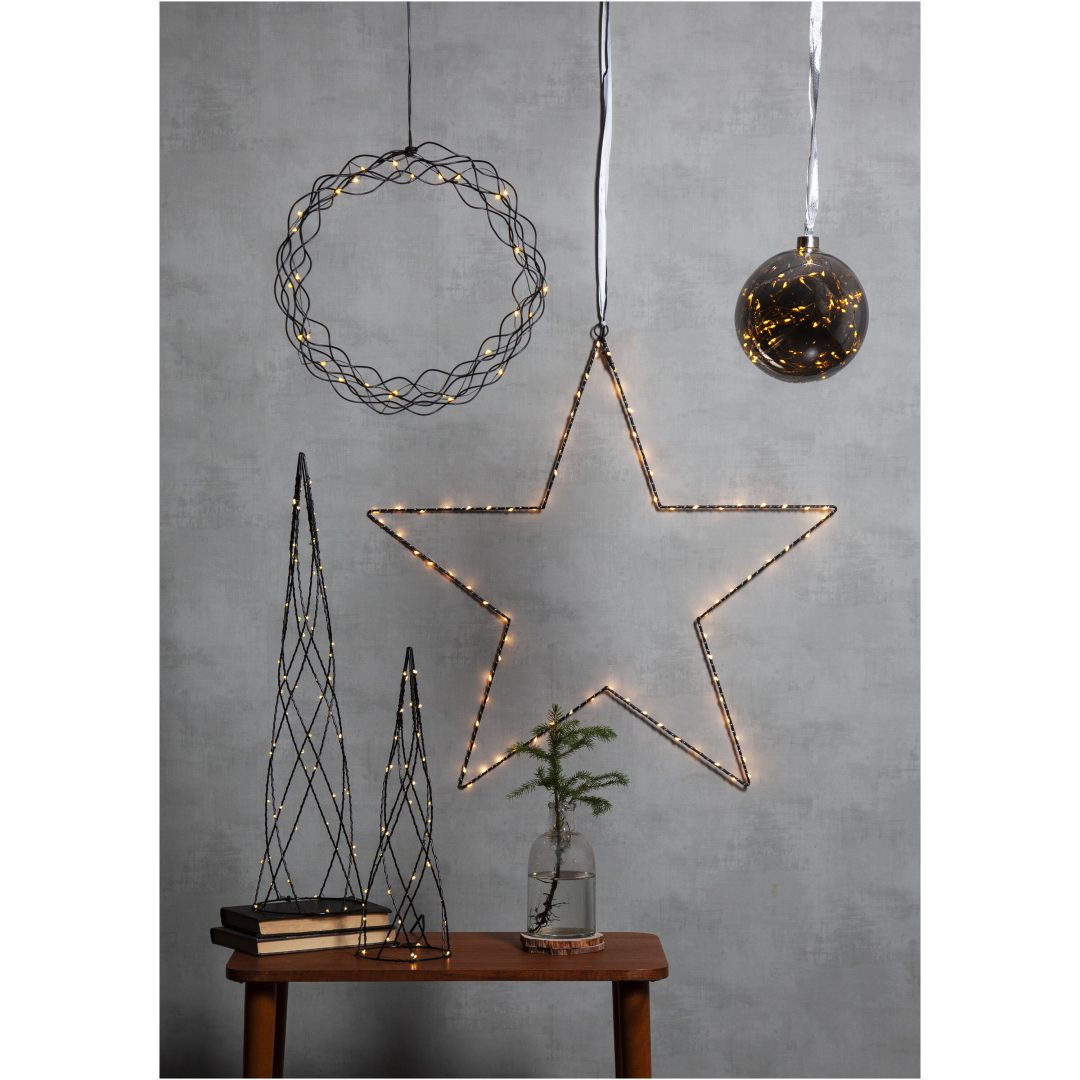 Hængende dekoration Curly Sort Star Trading 30 cm – billede 7