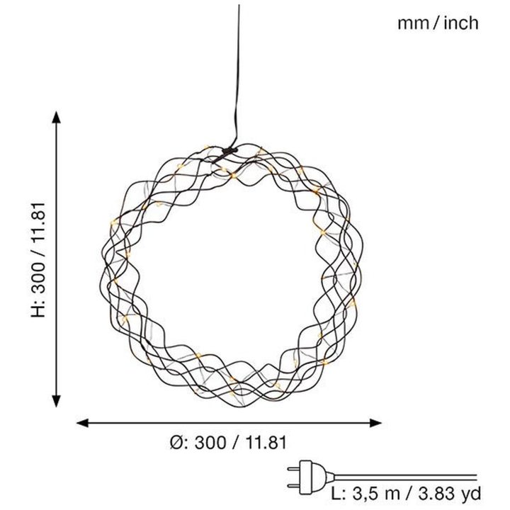 Hængende dekoration Curly Sort Star Trading 30 cm – billede 9