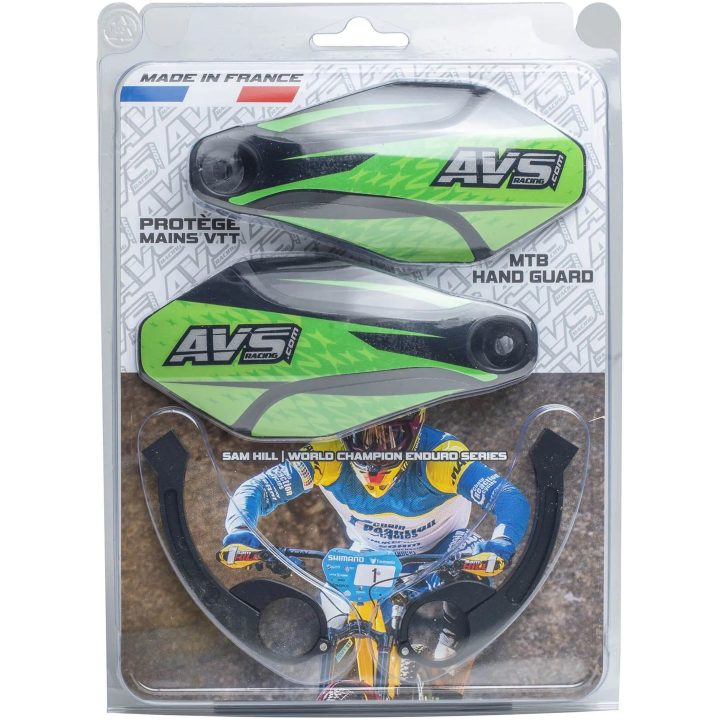 Håndbeskyttelsessæt med aluminiumsstøtte Sort/grøn AVS RACING Håndbeskyttere – billede 2