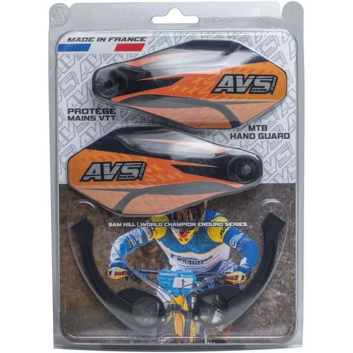 Håndbeskyttelsessæt med aluminiumsstøtte Sort/orange AVS RACING Håndbeskyttere – billede 2