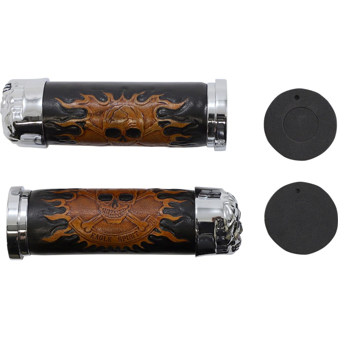 Håndtag Skull Sort/brun/krom DRAG SPECIALTIES – billede 2