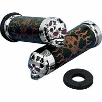 Håndtag Skull Sort/brun/krom DRAG SPECIALTIES