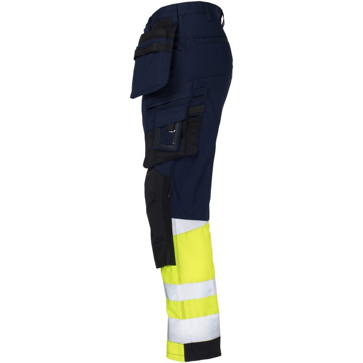 Håndværkerbukser Core Stretch Hi-Vis 2134 Technical Marine/Gul Jobman C146 – billede 2