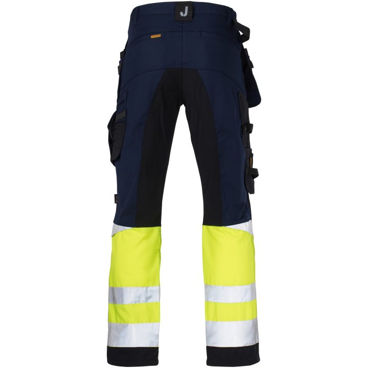 Håndværkerbukser Core Stretch Hi-Vis 2134 Technical Marine/Gul Jobman C146 – billede 3