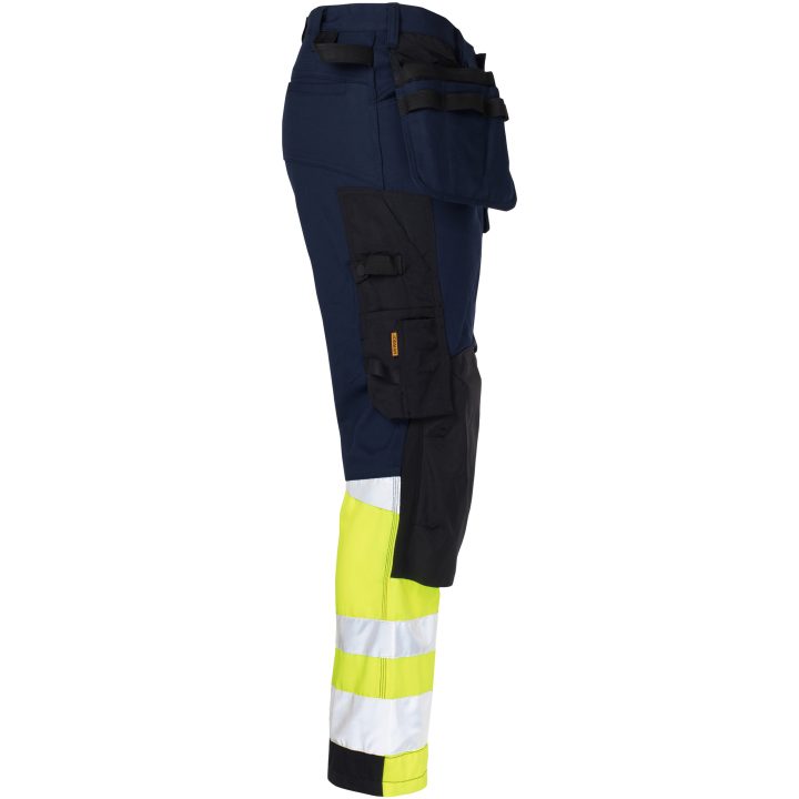 Håndværkerbukser Core Stretch Hi-Vis 2134 Technical Marine/Gul Jobman C146 – billede 4