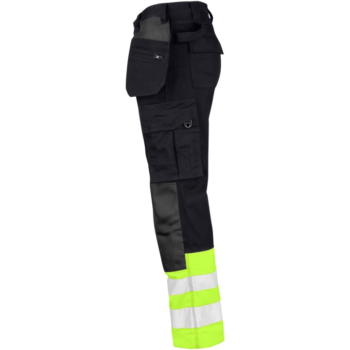 Håndværkerbukser Hi-Vis 2277 Practical Sort/Gul Jobman C44 – billede 2