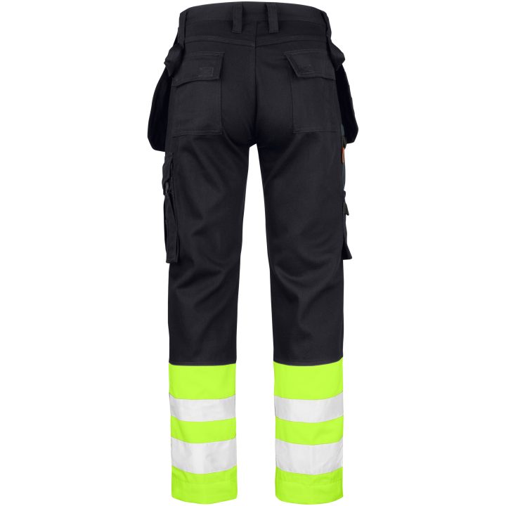 Håndværkerbukser Hi-Vis 2277 Practical Sort/Gul Jobman C44 – billede 3
