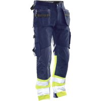 Håndværksbukser Bomuld Hi-Vis 2297 Technical Marine/Gul Jobman