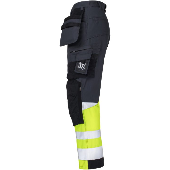Håndværksbukser Core Stretch Hi-Vis 2134 Technical Mørkegrå/Gul Jobman C146 – billede 2