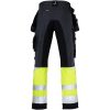 Håndværksbukser Core Stretch Hi-Vis 2134 Technical Mørkegrå/Gul Jobman C146 – miniature 3