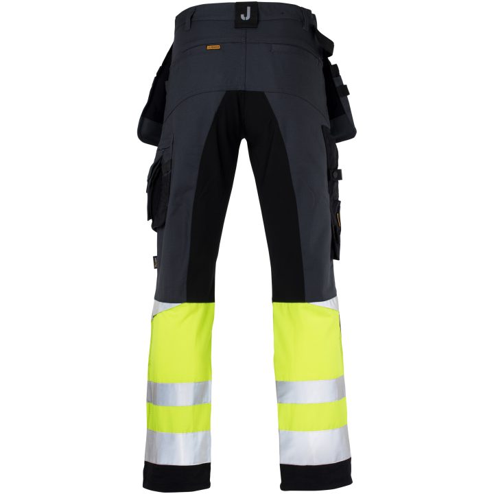 Håndværksbukser Core Stretch Hi-Vis 2134 Technical Mørkegrå/Gul Jobman C146 – billede 3