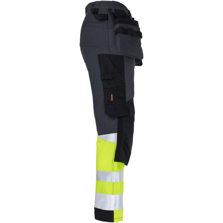 Håndværksbukser Core Stretch Hi-Vis 2134 Technical Mørkegrå/Gul Jobman C146 – billede 4