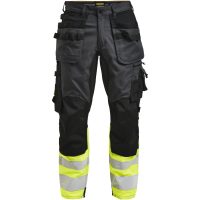 Håndværksbukser Core Stretch Hi-Vis 2134 Technical Mørkegrå/Gul Jobman