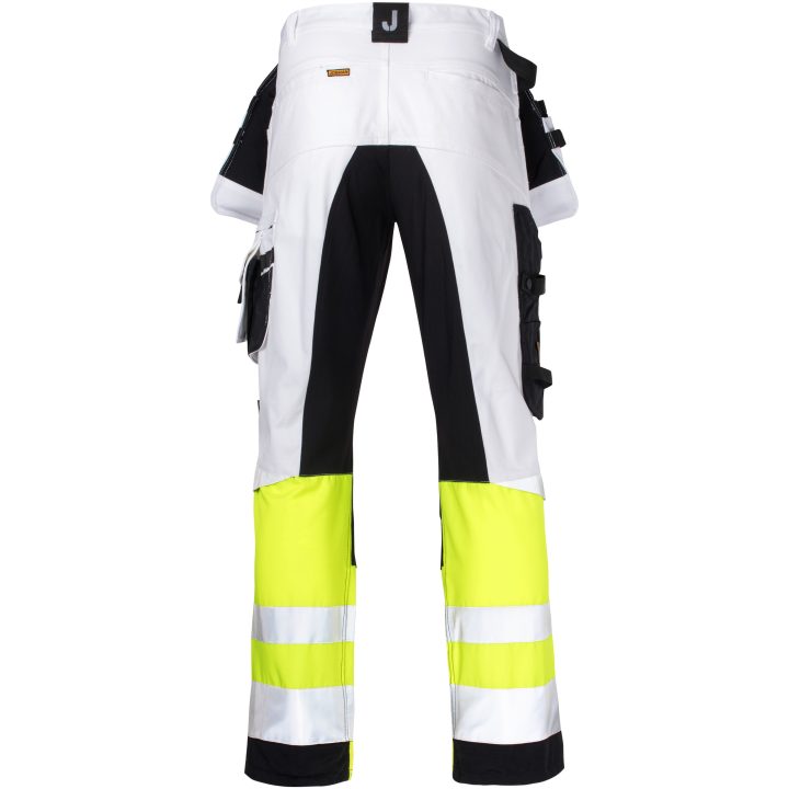 Håndværksbukser Core Stretch Varsel 2134 Technical Hvid/Gul Jobman C146 – billede 3