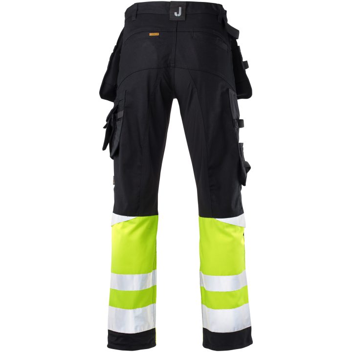 Håndværksbukser Core Stretch Varsel 2134 Technical Sort/Gul Jobman C146 – billede 3