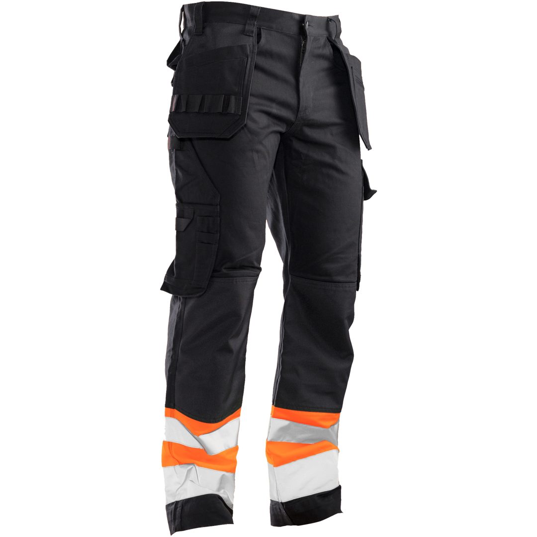 Håndværksbukser Varsel 2277 Practical Sort/Orange Jobman C44