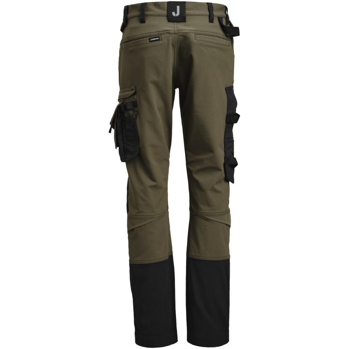 Hantverksbyxa 2391 Stretch Oliv/svart Jobman – billede 3