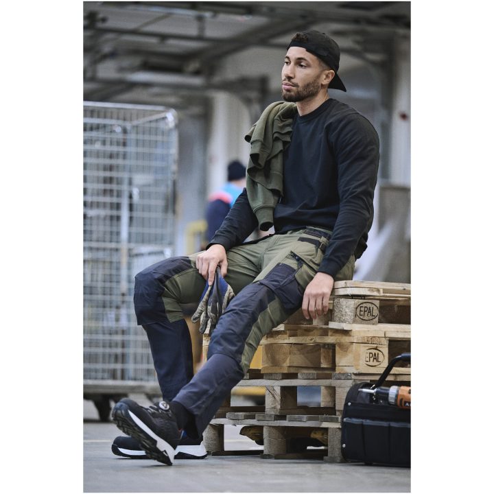Hantverksbyxa 2391 Stretch Oliv/svart Jobman – billede 8