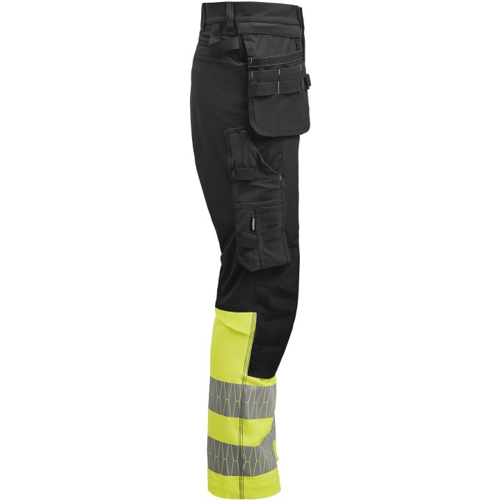 Hantverksbyxa 2392 Stretch Varsel Svart gul Jobman – billede 2