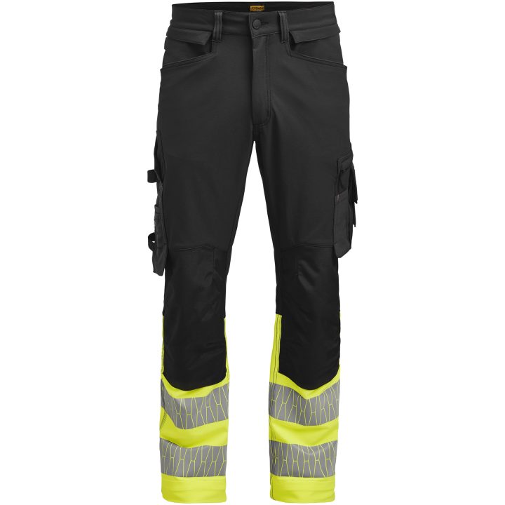Hantverksbyxa 2392 Stretch Varsel Svart gul Jobman – billede 4