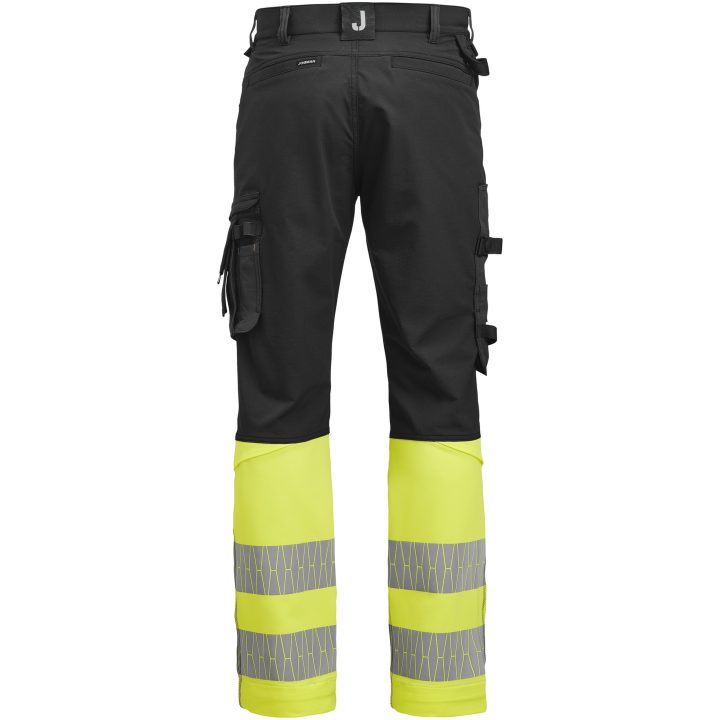 Hantverksbyxa 2392 Stretch Varsel Svart gul Jobman – billede 5
